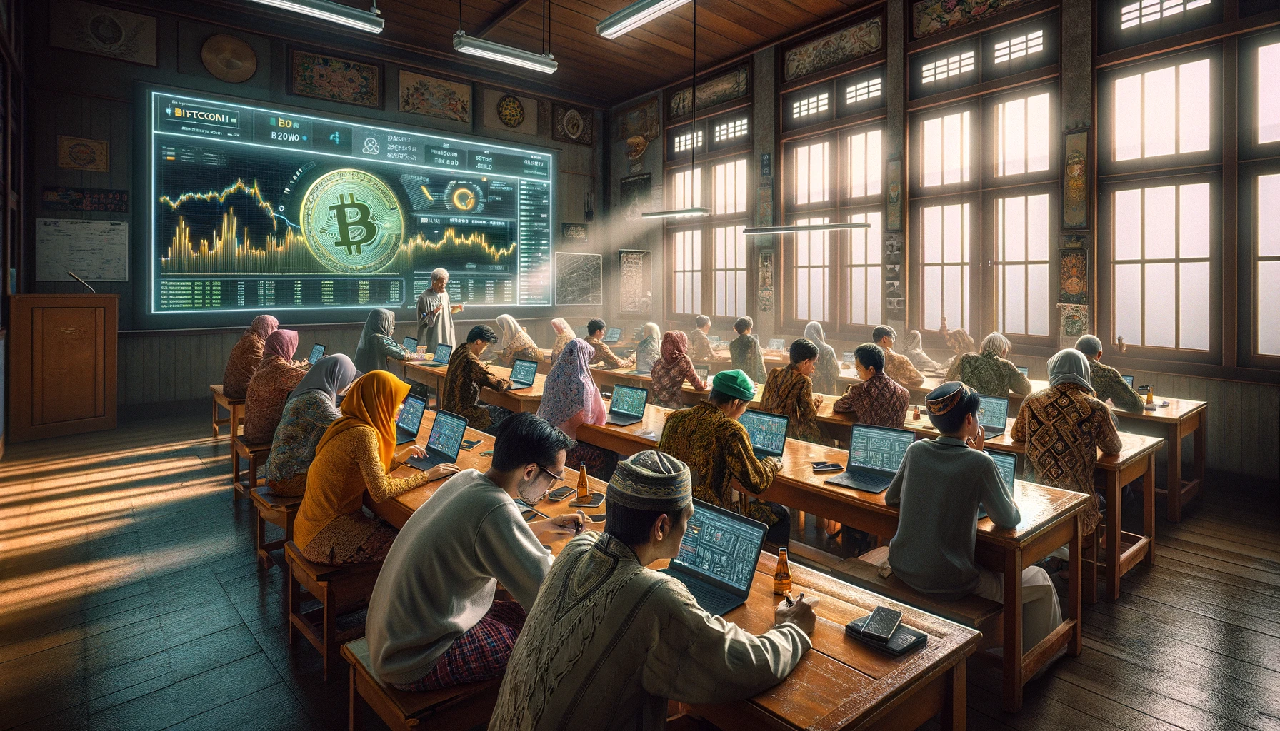 bitcoin-indonesia-students-studying in class