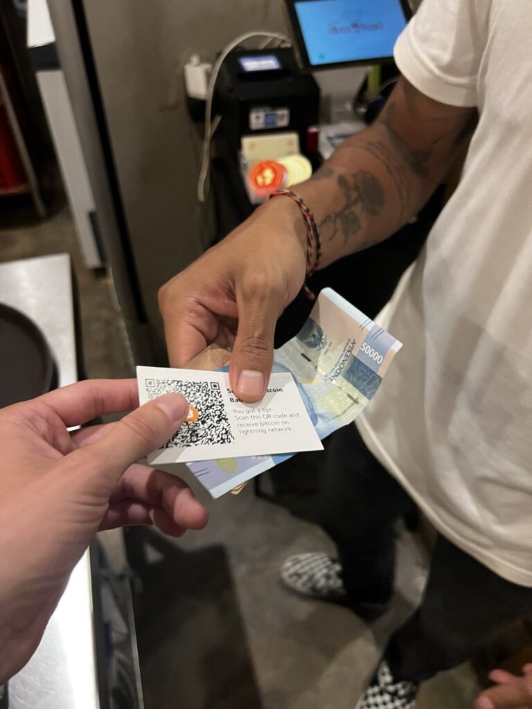 tipcards.io tipcards in Indonesia. Orange pilling no coiner