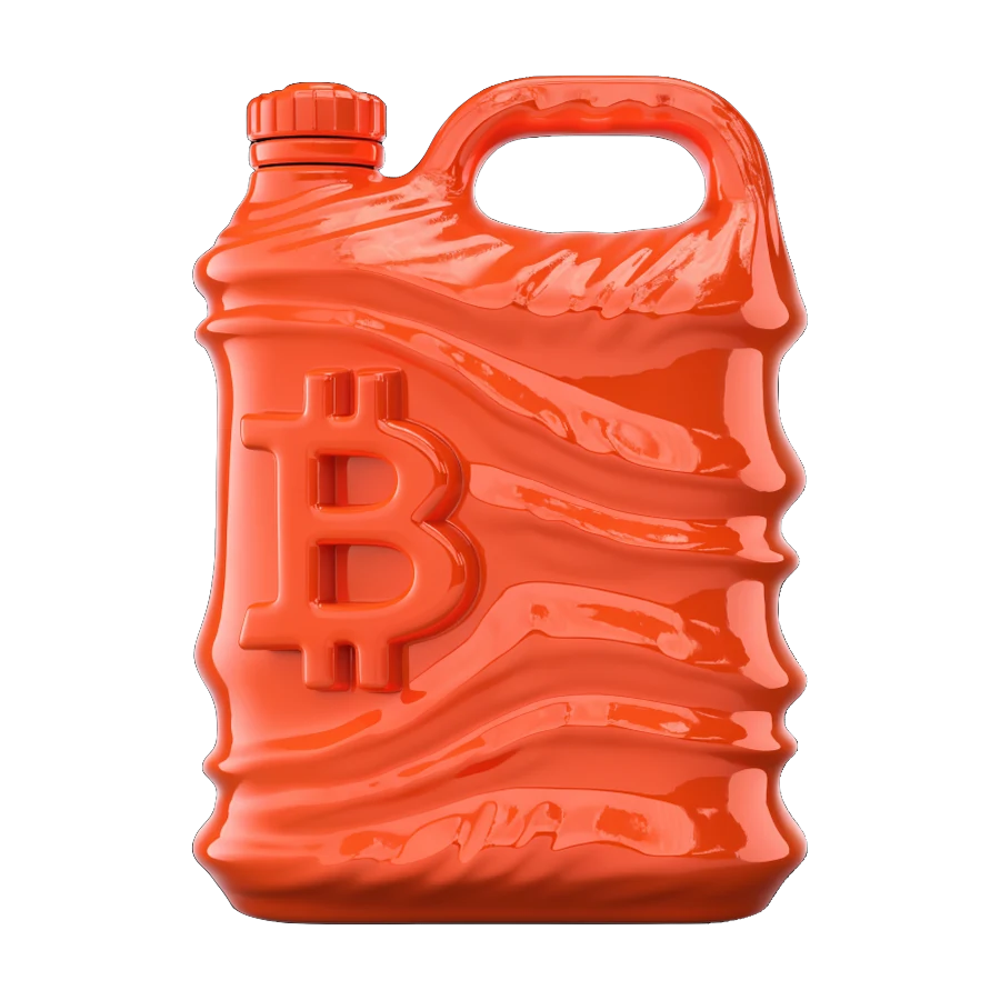 Jeriken oranye dengan simbol Bitcoin, cadangan yang tidak bisa dicetak